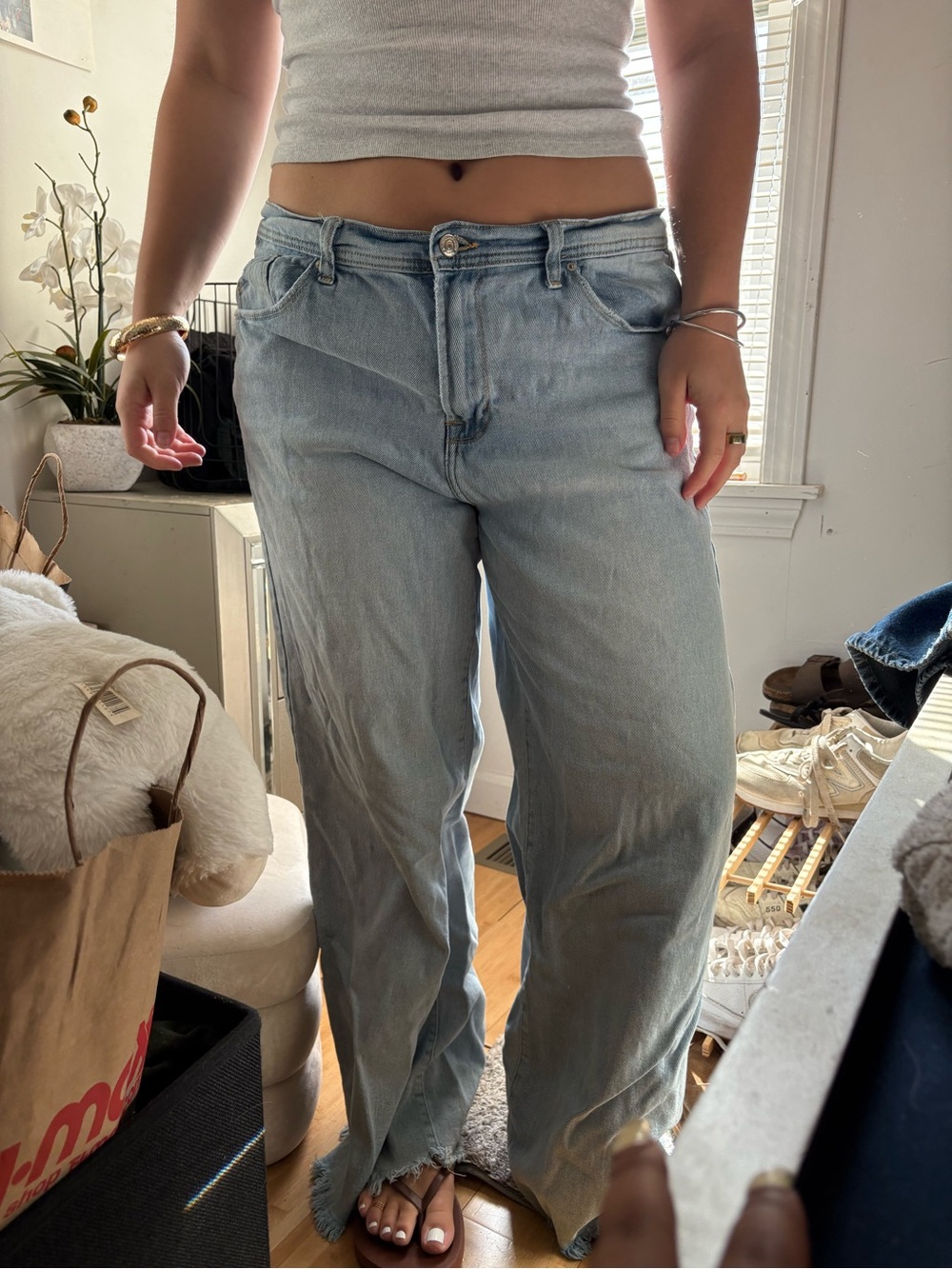 Light Blue Wide-Leg Women’s Jeans - Casual Flare